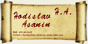 Hodislav Ašanin vizit kartica